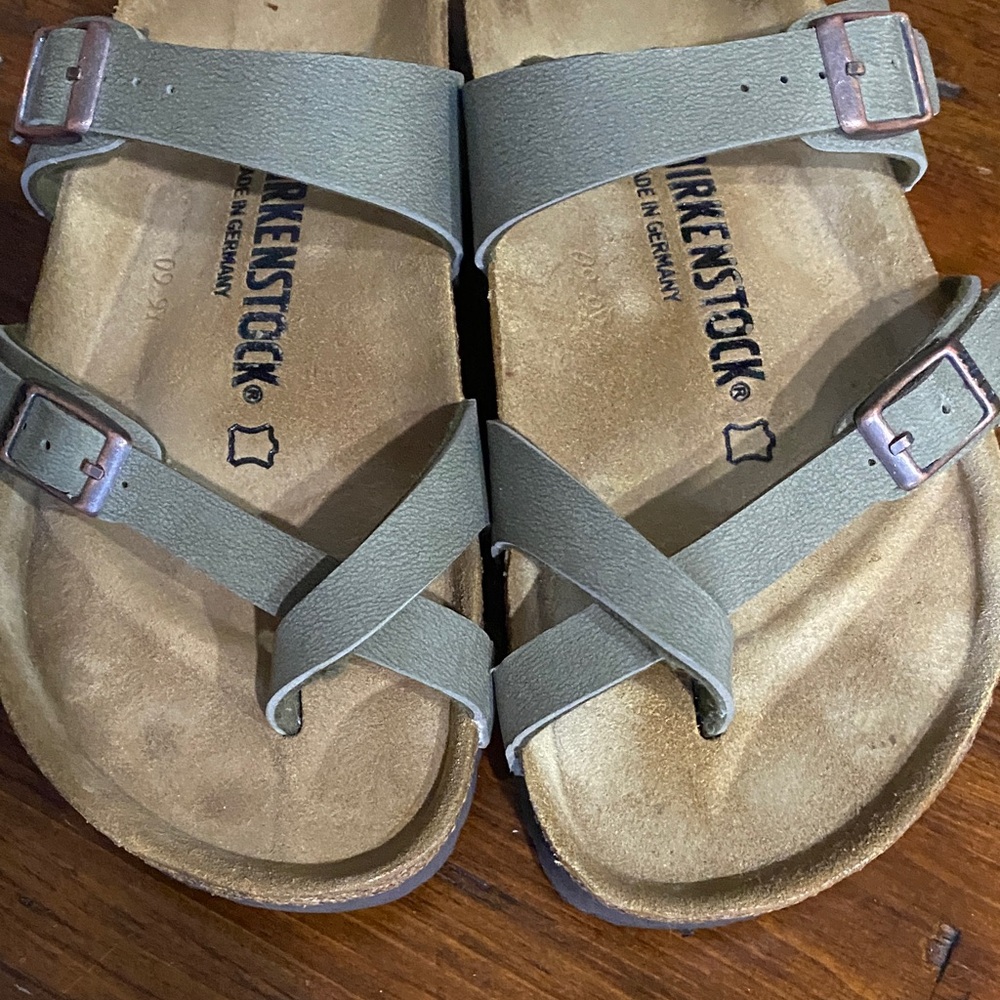 Birkenstock Olive Green Cross-Strap Sandals